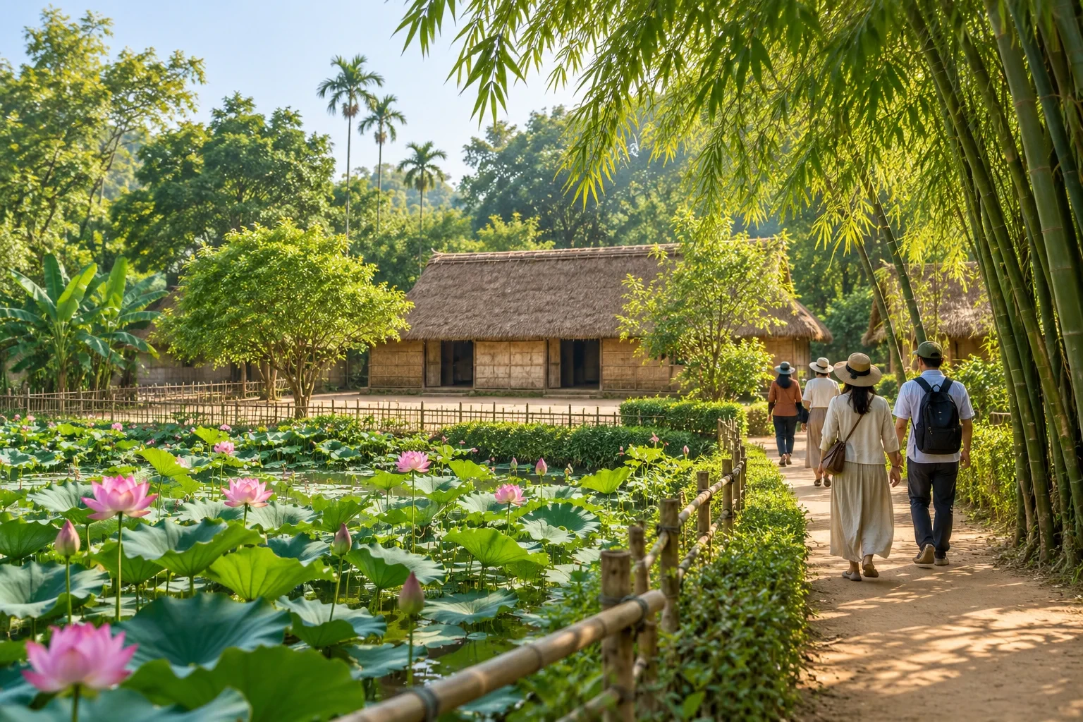 Minh họa khách tham quan không gian Kim Liên
